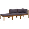 Salon de jardin 3 pcs avec coussin Bois d'acacia solide 557747557747