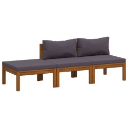 Salon de jardin 3 pcs avec coussin Bois d'acacia solide 557748557748