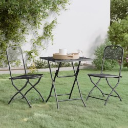 Ensemble à manger de jardin 3 pcs Maille Métal Anthracite 557751557751