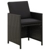 Ensemble à manger de jardin avec coussins 3 pcs noir 557752557752