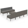 Salon de jardin 8 pcs avec coussins résine tressée gris 557753557753