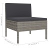 Salon de jardin 8 pcs avec coussins résine tressée gris 557753557753