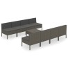 Salon de jardin 9 pcs avec coussins Résine tressée Gris 557759557759