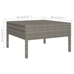 Salon de jardin 9 pcs avec coussins Résine tressée Gris 557759557759