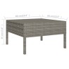Salon de jardin 9 pcs avec coussins Résine tressée Gris 557759557759