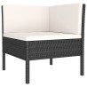Salon de jardin 5 pcs avec coussins résine tressée noir 557760557760