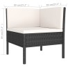Salon de jardin 5 pcs avec coussins résine tressée noir 557760557760
