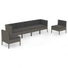 Salon de jardin 6 pcs avec coussins résine tressée gris 557762557762