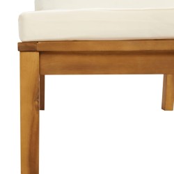Canapé de jardin 3 places et coussin crème Bois d'acacia massif 557765557765