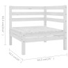 Salon de jardin 8 pcs Bois de pin massif Blanc 557766557766