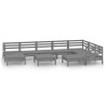 Salon de jardin 10 pcs Bois de pin massif Gris 557771557771