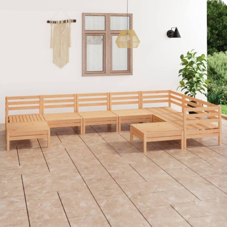 Salon de jardin 9 pcs Bois de pin massif 557773557773