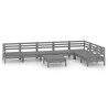 Salon de jardin 8 pcs Bois de pin massif Gris 557774557774