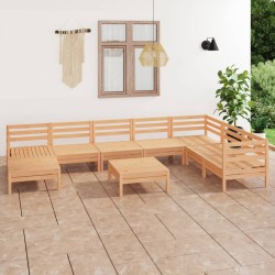Salon de jardin 9 pcs Bois de pin massif 557775557775