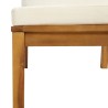 Salon de jardin 3 pcs avec coussin crème Bois d'acacia solide 557777557777