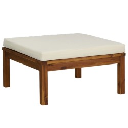 Salon de jardin 3 pcs avec coussin crème Bois d'acacia solide 557777557777