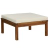 Salon de jardin 3 pcs avec coussin crème Bois d'acacia solide 557777557777