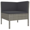 Salon de jardin 6 pcs avec coussins résine tressée gris 557780557780