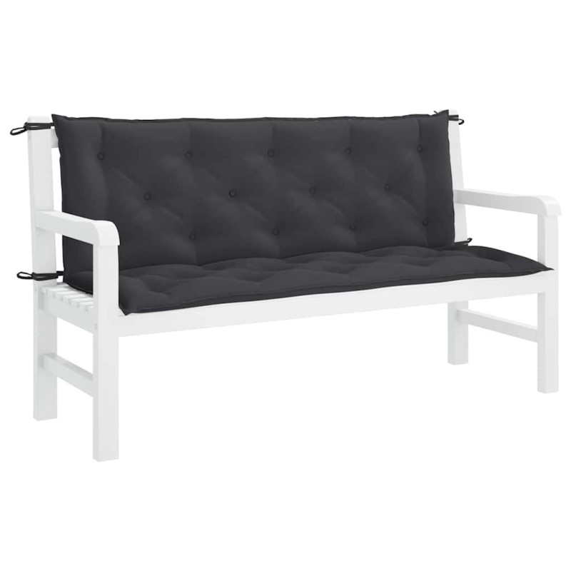 Coussin de banc de jardin noir 150x(50+50)x7 cm tissu oxford 557786557786