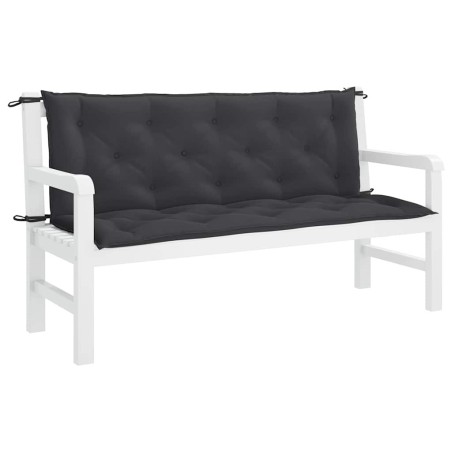 Coussin de banc de jardin noir 150x(50+50)x7 cm tissu oxford 557786557786