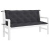 Coussin de banc de jardin noir 150x(50+50)x7 cm tissu oxford 557786557786
