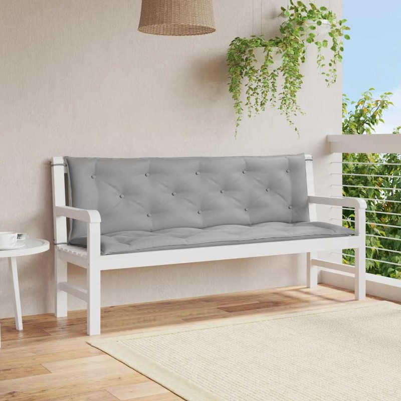 Coussin de banc de jardin gris 150x(50+50)x7 cm tissu oxford 557789557789