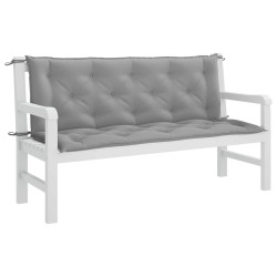 Coussin de banc de jardin gris 150x(50+50)x7 cm tissu oxford 557789557789
