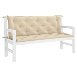 Coussin de banc de jardin beige 150x(50+50)x7 cm tissu oxford 557791557791