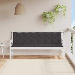 Coussin de banc de jardin noir 200x(50+50)x7 cm tissu oxford 557792557792