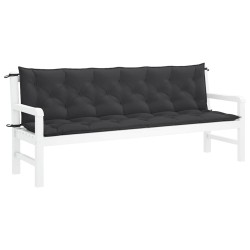 Coussin de banc de jardin noir 200x(50+50)x7 cm tissu oxford 557792557792