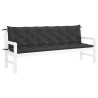 Coussin de banc de jardin noir 200x(50+50)x7 cm tissu oxford 557792557792