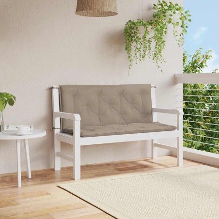 Coussin de banc de jardin taupe 120x(50+50)x7 cm tissu oxford 557807557807