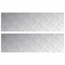 Nez de marche Rectangulaire 2 pcs Argenté 100 x 30 cm Aluminium 557809557809