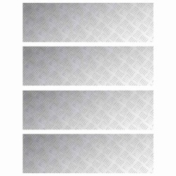 Nez de marche Rectangulaire 4 pcs Argenté 100 x 30 cm Aluminium 557814557814