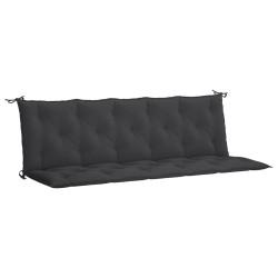 Coussin de banc de jardin noir 180x(50+50)x7 cm tissu oxford 557815557815