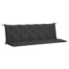 Coussin de banc de jardin noir 180x(50+50)x7 cm tissu oxford 557815557815