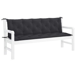 Coussin de banc de jardin noir 180x(50+50)x7 cm tissu oxford 557815557815