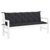 Coussin de banc de jardin noir 180x(50+50)x7 cm tissu oxford 557815557815