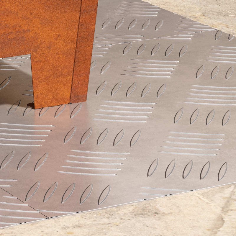 Nez de marche Carré 4 pcs Argenté 40 x 40 cm Aluminium 557819557819