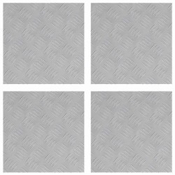 Nez de marche Carré 4 pcs Argenté 40 x 40 cm Aluminium 557819557819