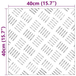 Nez de marche Carré 4 pcs Argenté 40 x 40 cm Aluminium 557819557819