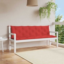 Coussin de banc de jardin rouge 180x(50+50)x7 cm tissu oxford 557830557830