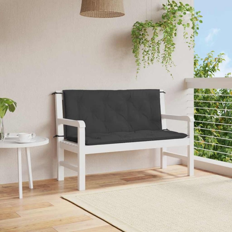 Coussin de banc de jardin noir 120x(50+50)x7 cm tissu oxford 557831557831