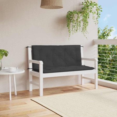 Coussin de banc de jardin noir 120x(50+50)x7 cm tissu oxford 557831557831