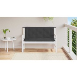 Coussin de banc de jardin noir 120x(50+50)x7 cm tissu oxford 557831557831