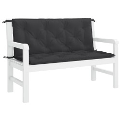 Coussin de banc de jardin noir 120x(50+50)x7 cm tissu oxford 557831557831