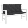 Coussin de banc de jardin noir 120x(50+50)x7 cm tissu oxford 557831557831