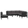 Salon de jardin 5 pcs avec coussins Noir Bois de pin 557838557838