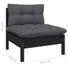 Salon de jardin 5 pcs avec coussins Noir Bois de pin 557838557838