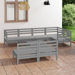 Salon de jardin 8 pcs Bois de pin massif Gris 557841557841